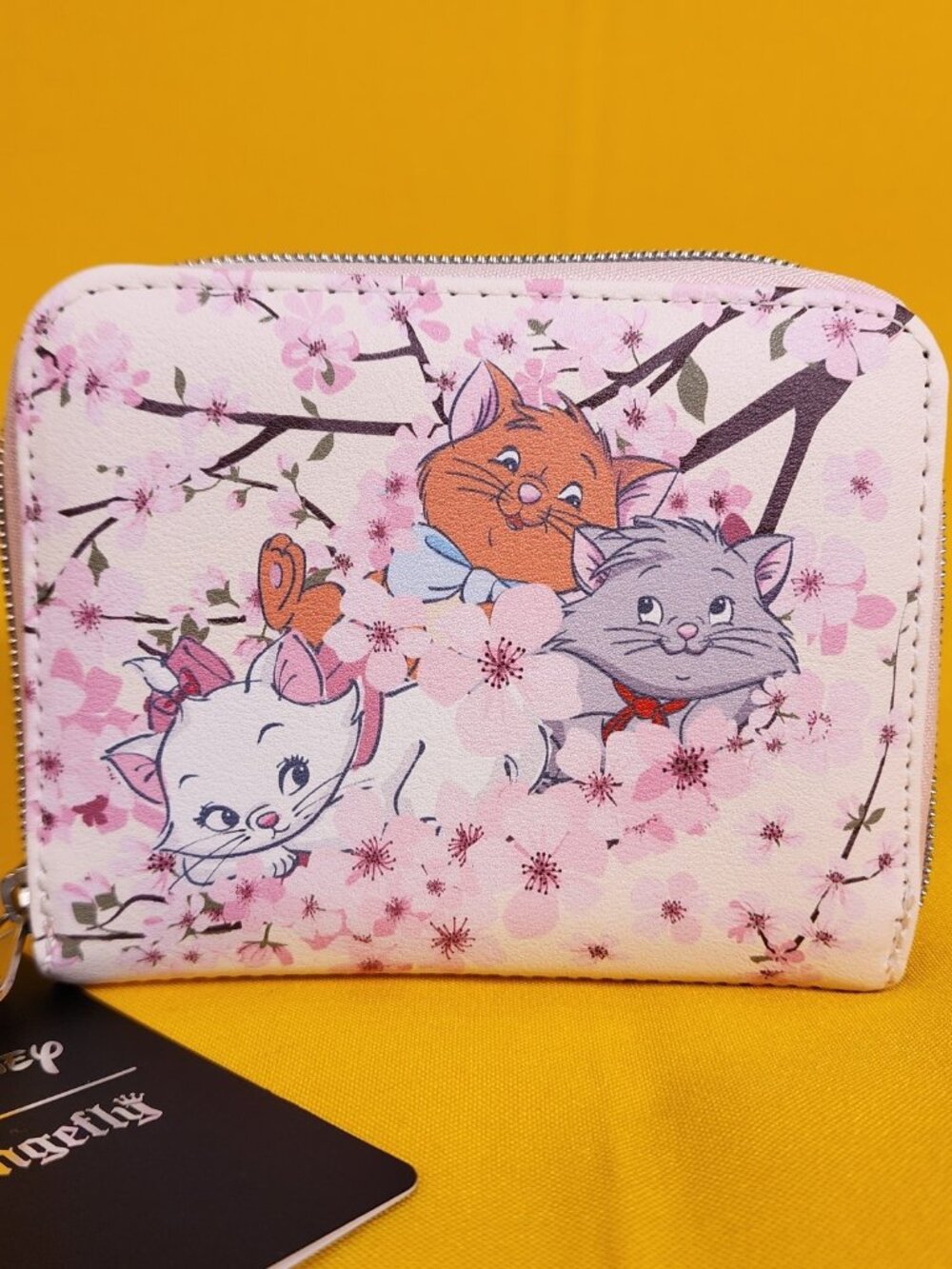 Loungefly Disney The Aristocats Kittens Cherry Blossom Marie Zip Wallet NEW
